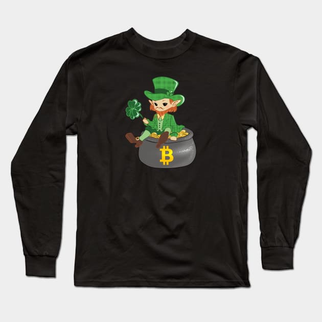 Bitcoins Patrick Days Long Sleeve T-Shirt by CryptoHunter